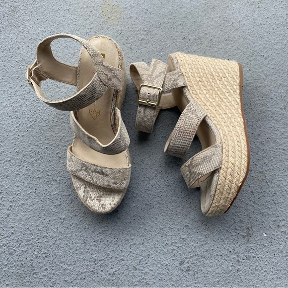 BC Footwear Wedge Sandals espadrille’s - Picture 1 of 8